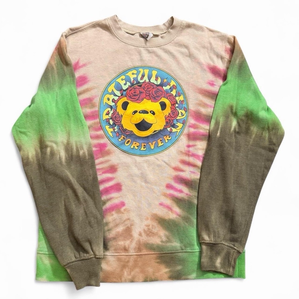 Grateful Dead Forever Tie Dye Crewneck Sweater Women's Size Small Folk Rock